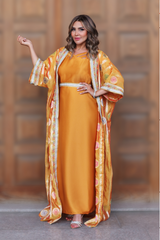 Saffron Crystal Beads Embroidered Bisht