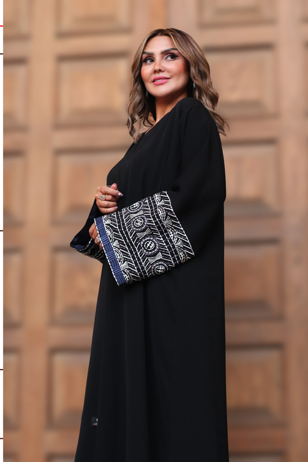 Mutli Colour Embroidery Black Abaya