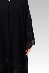 Silky Thread Embroidery Abaya