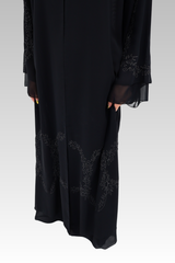 Silky Thread Embroidery Abaya