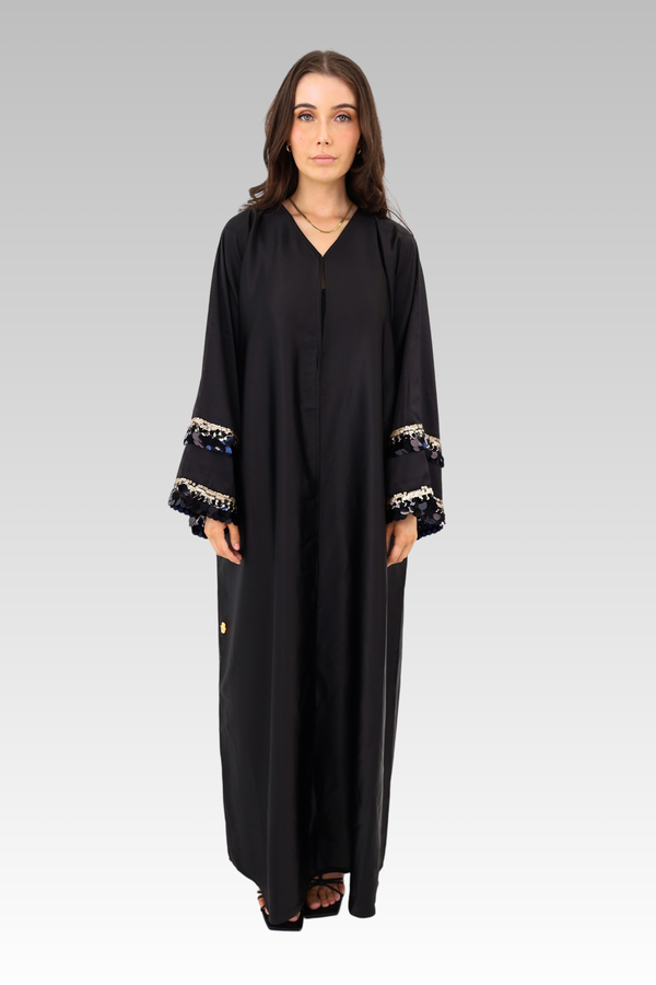 Neda Sequinned Sleeve Abaya