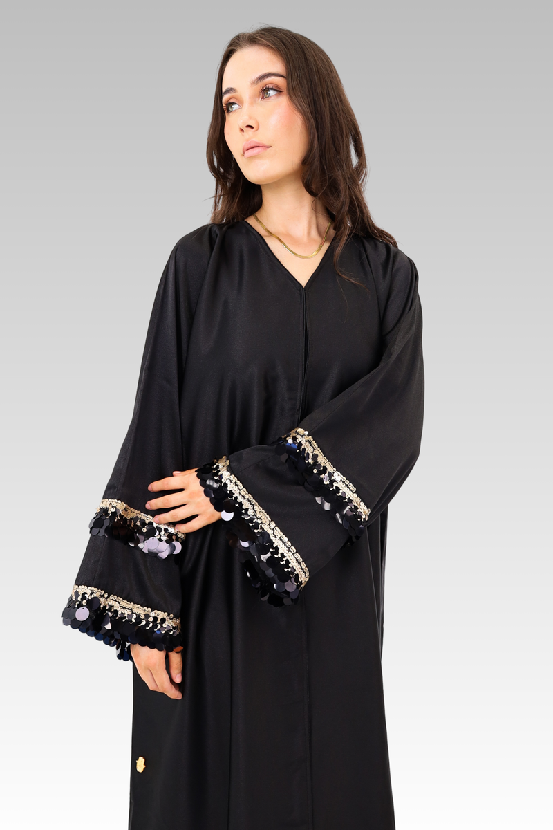 Neda Sequinned Sleeve Abaya