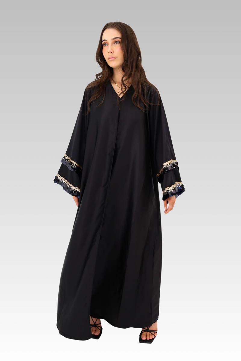 Neda Sequinned Sleeve Abaya