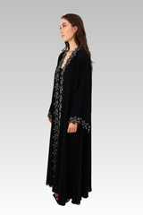 Leafy Lace Pearl Abaya