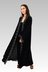 Leafy Lace Pearl Abaya