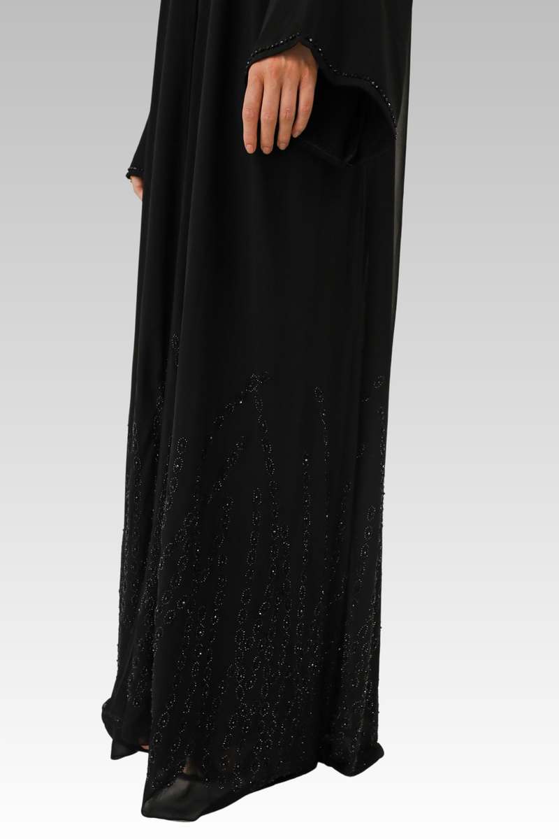 Soft Shine Beads Embellishment Abaya