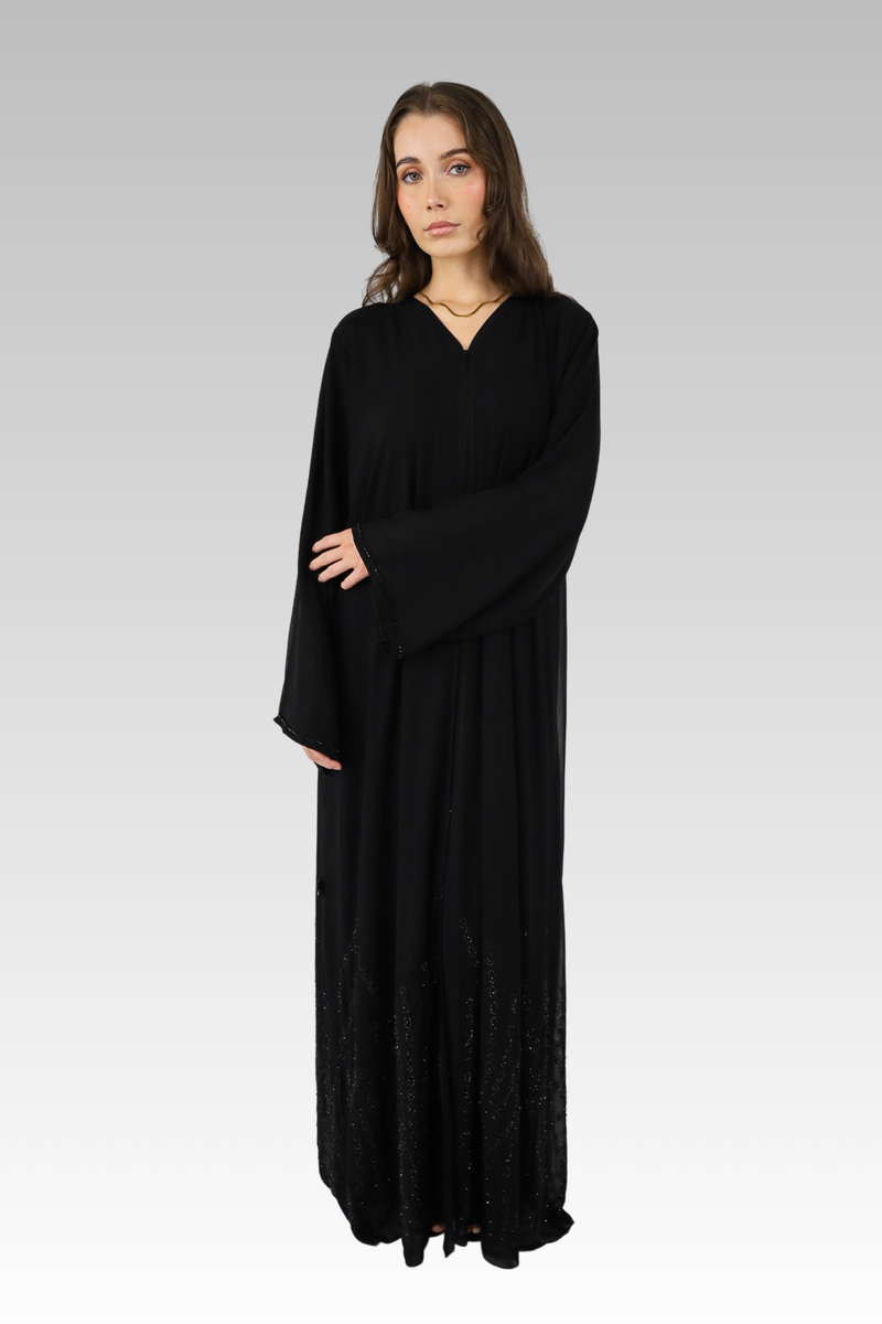 Soft Shine Beads Embellishment Abaya