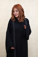 Crystal Leaf Embroidery Abaya