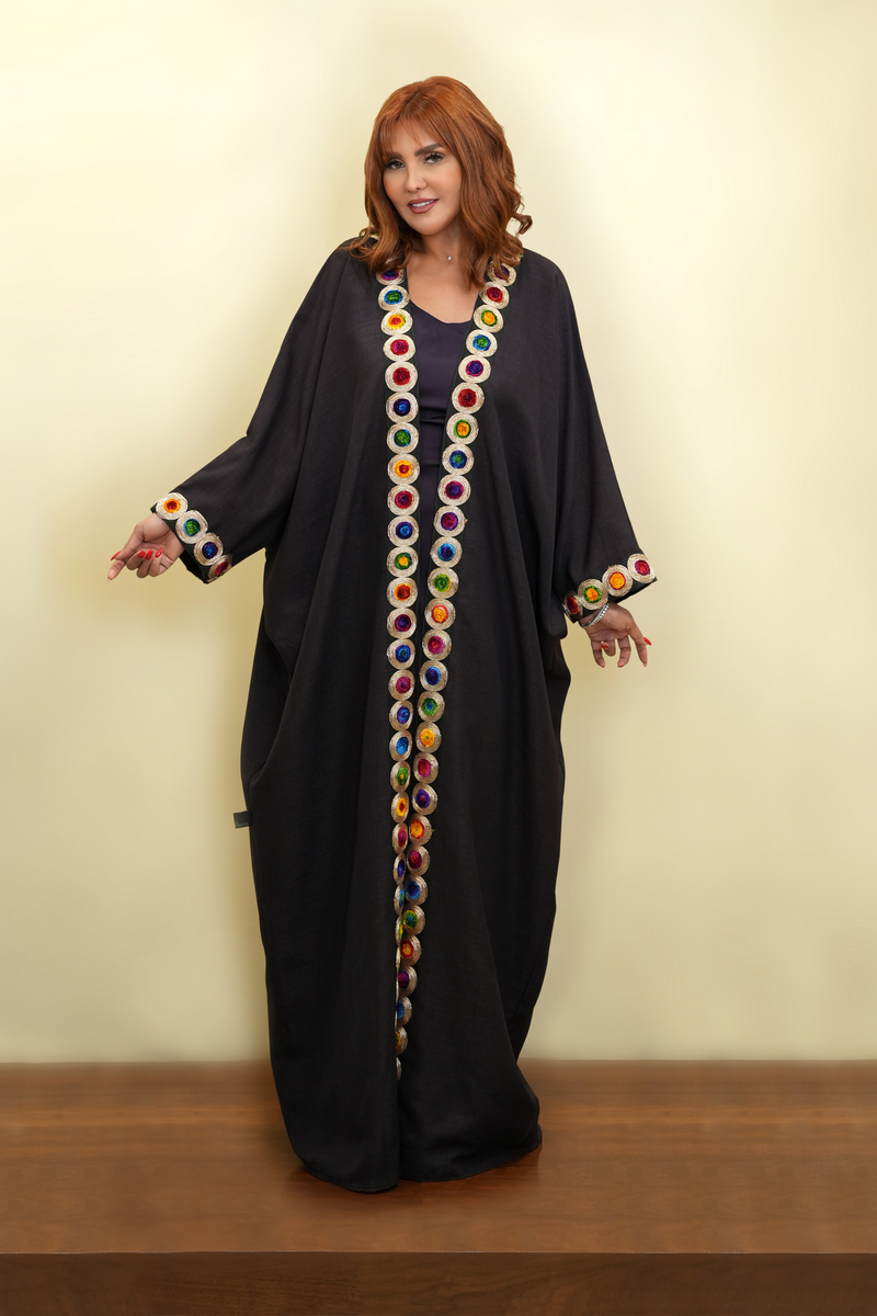 Multi Coloured Embroidered Bisht