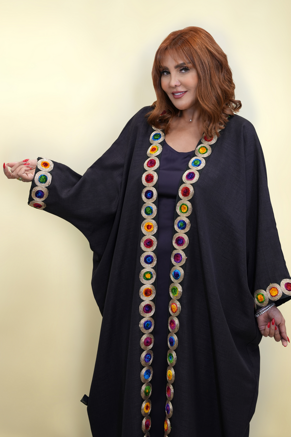 Multi Coloured Embroidered Bisht