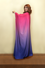 Gradient Pink to Blue Embroidered Bisht