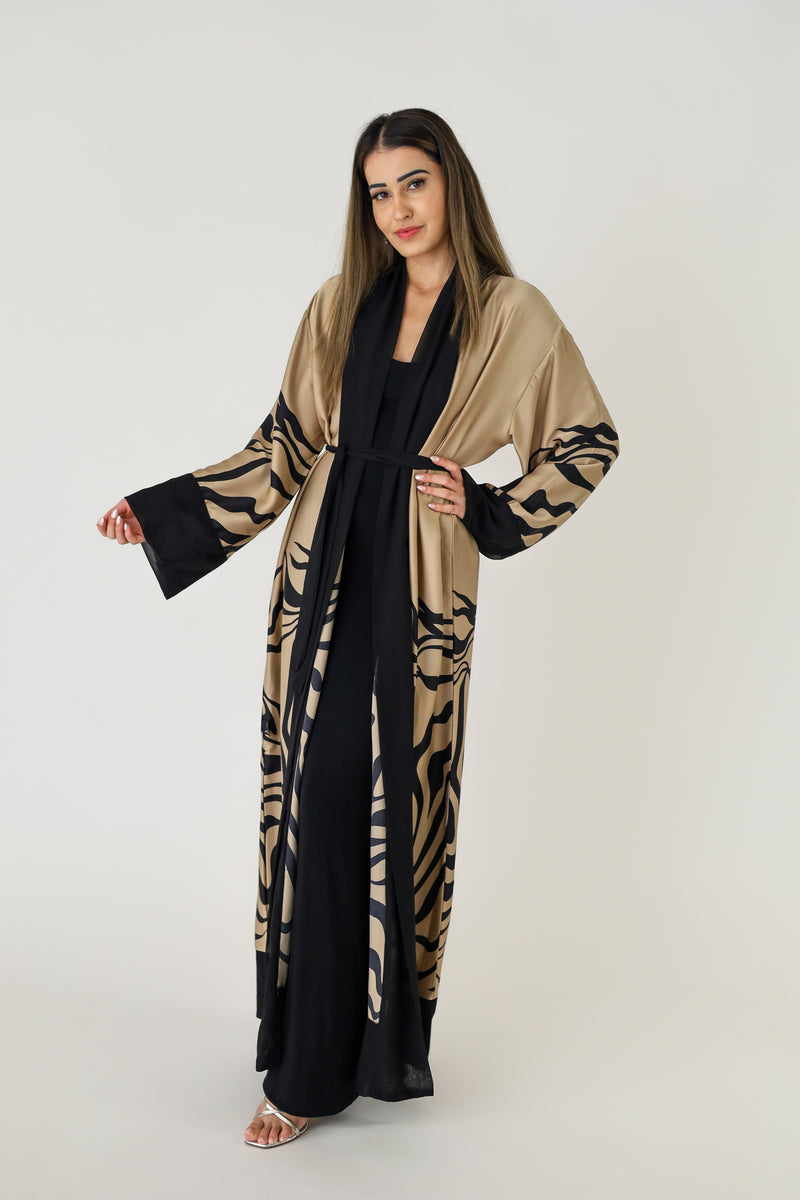 Tiger Print Kimono Abaya